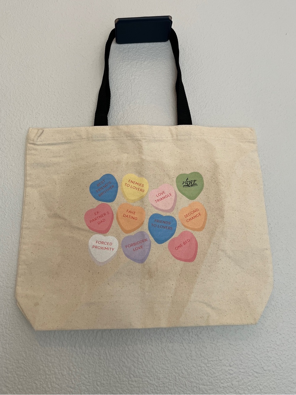 Steamy Lit Candy Heart Tropes Tote